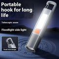 Strong Lighting ABS Flashlamp USB Charging Portable Outdoor EDC Torch Camping Hanging Flashlights Telescopic Focus COB Side Lamp