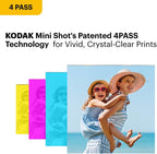 Mini 3 Retro 4PASS Portable Photo Printer (3X3 Inches) + 8 Sheets, Black