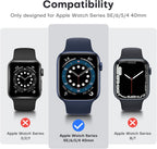 2 Pack Hard Case for Apple Watch Se/Se2/Se3/Series 6/5/4 40Mm, with PC Tempered Glass Screen Protector, Scristant Resistant, Overall Protection Slim Cover for Iwatch S6/S5/S4 40Mm, Blue