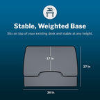 - desk Essential 36 - Two-Tier Standing Desk Converter for Monitor & Accessories - Height Adjustable Sit Stand Desk - Fully Assembled Monitor Riser for Home Office - 36" Wide, Black