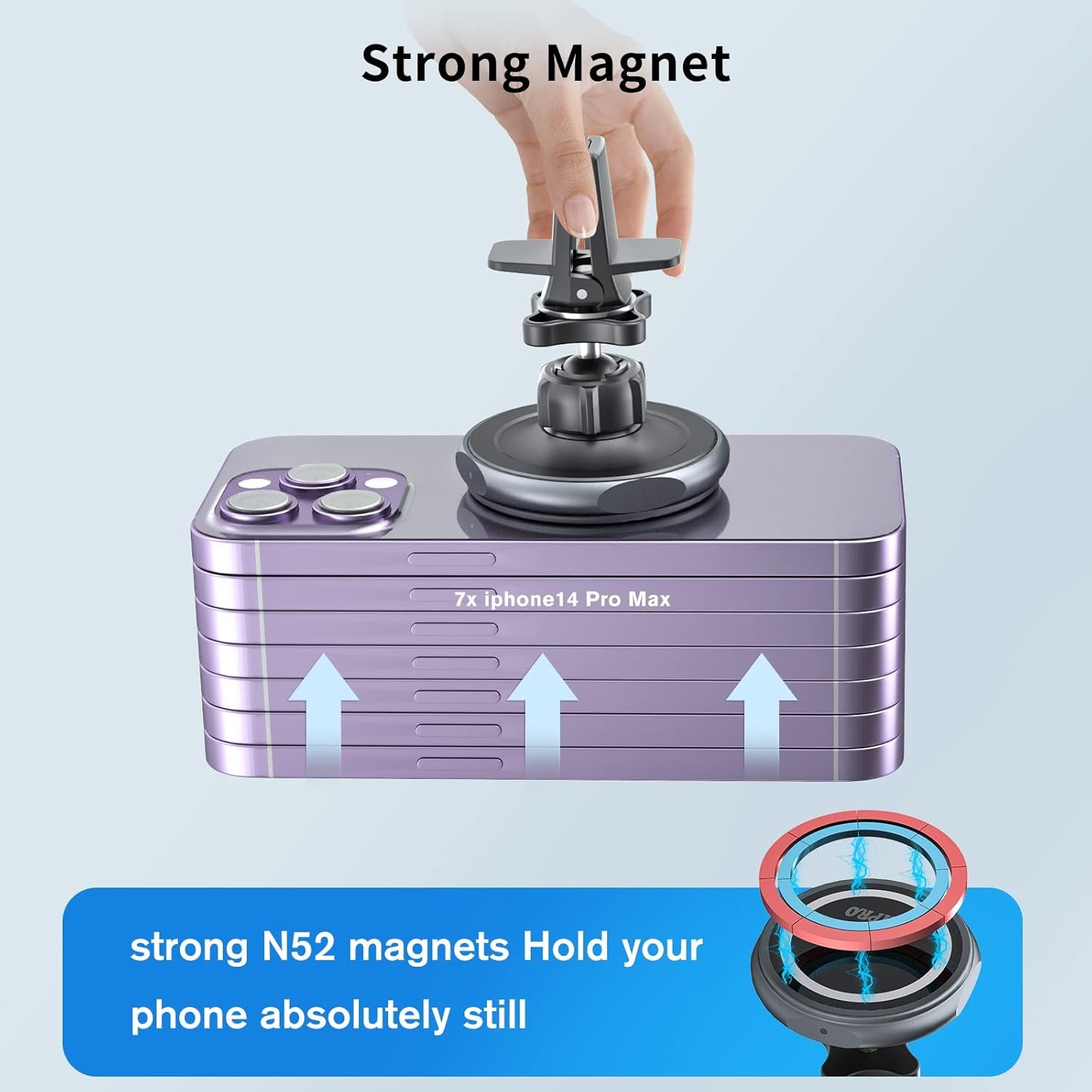 for Magsafe Car Mount 15W Fast Charging Wireless Iphone Car Charger, Magnetic Air Vent Phone Holder Mount [Auto-Alignment Powerful Magnets] Compatible with Iphone 15 14 13 Pro plus Max Mini