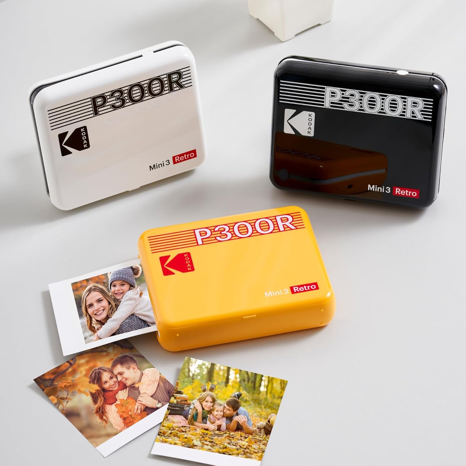 Mini 3 Retro 4PASS Portable Photo Printer (3X3 Inches) + 8 Sheets, Black