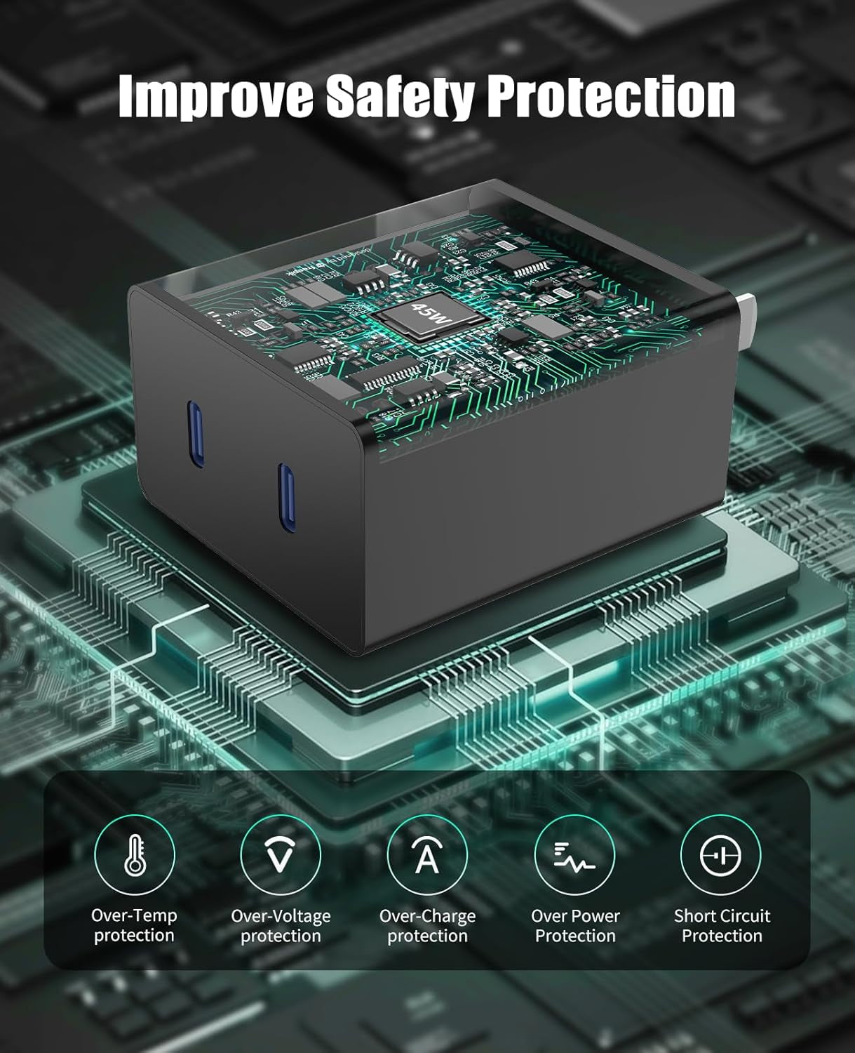 2Port 45W Super Fast Charger Type C for Samsung S25 Ultra/S24, PD3.0 USB C Android Phone Charger Fast Charging Block with 6FT/10FT Type C Cord for Samsung Galaxy S25+ Plus/S24+/S23/S22 Ultra/Iphone 16