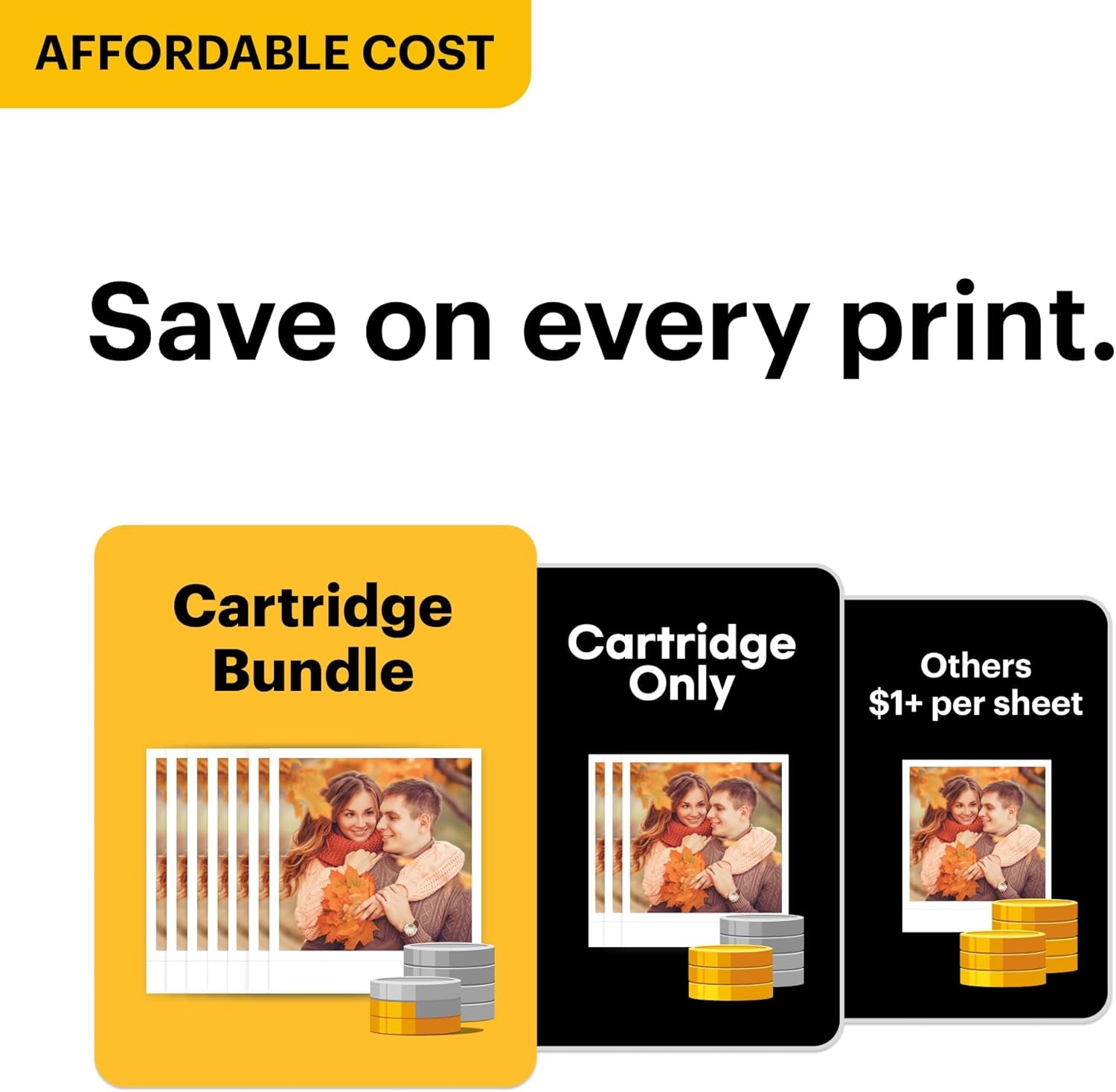 Mini 3 Retro 4PASS Portable Photo Printer (3X3 Inches) + 8 Sheets, Black